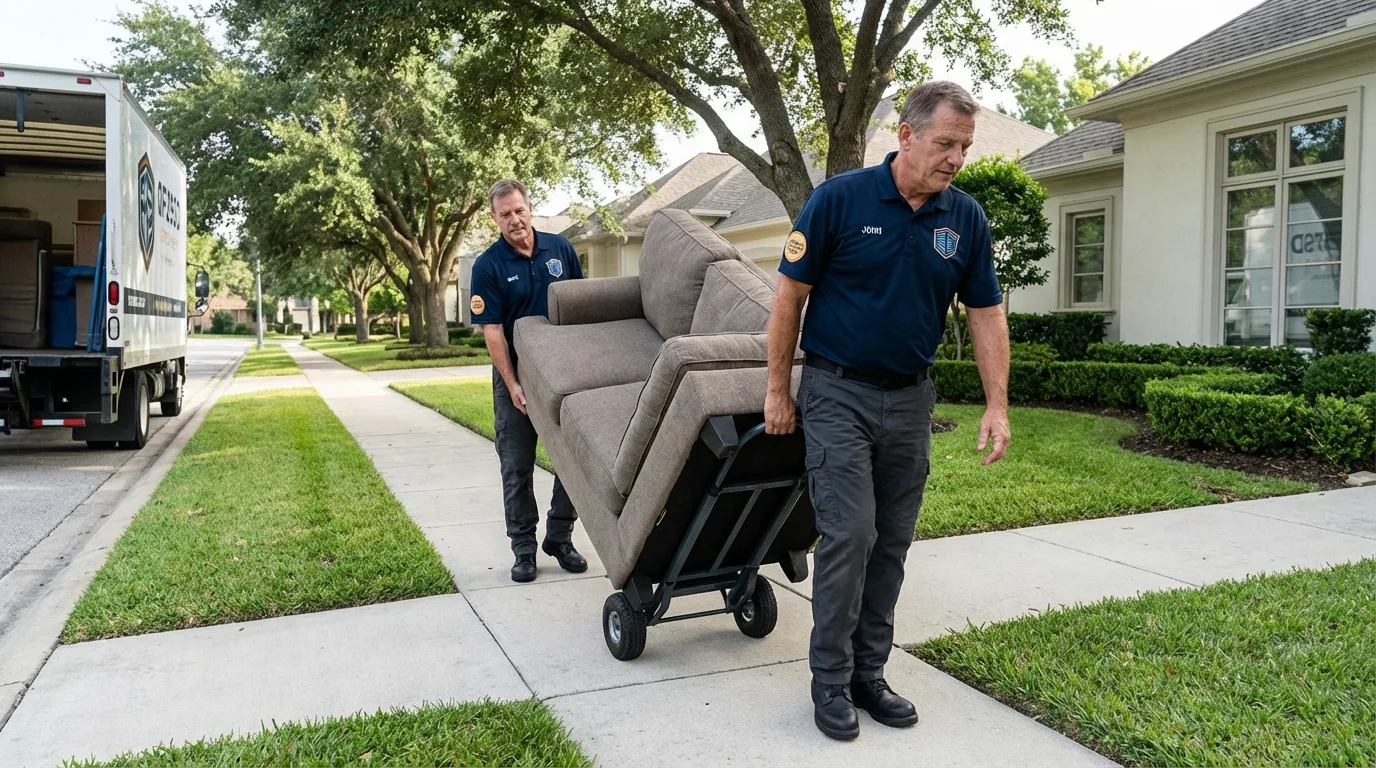 Local residential moving crew loading furniture in Pottstown, PA